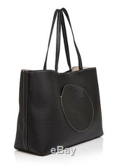 Nwt Tory Burch Perforated Logo Leather Tote Handbag Bombe T Tote Black Tote