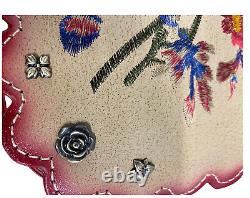 PATRICIA NASH Vitellia Large Flap Prairie Rose Embroidery PURSE HAND BAG RARE