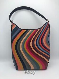 PAUL SMITH SWIRL Women's Leather stripe HOBO Tote hand shoulder Tall BAG