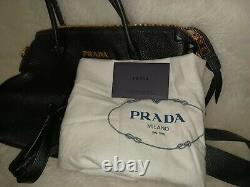 PRADA Vitello Daino Leather Crossbody Large Bag 1BA157 Dust Bag & Strap