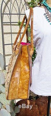 Patricia Nash Metallic Folklore Cavo Leather Tote Shopper Shoulder Bag NWT