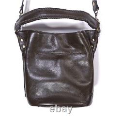 Patricia Nash Otavia Cut Out Crossbody Bucket Shoulder Bag Brown Leather Tassels