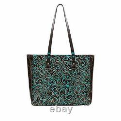 Patricia Nash Solero turquoise Tooled Leather Tote Large NEW msrp $289