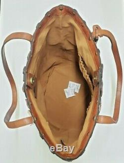 Patricia Nash TWISTED BRAID Leather Handbag MIZZANA TOAST NWT MRP $299 Q12