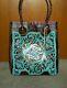 Patricia Nash Turquoise Floral Tooled Cavo Tote Nwot-gorgeous! Big Sale