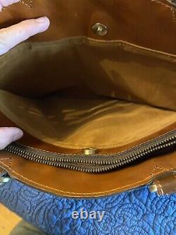 Patricia Nash Zorita Vintage Frame Leather Satchel Scarf New $249 Tan Kisslock