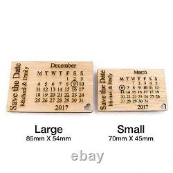 Personalised Wooden Save the Date Fridge Magnets. Wedding Invitations Calendar