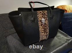Phillip Plein Scholder Bag Skull Crystal Leopard Brand New
