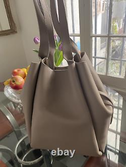 Polene LE CABAS TAUPE PERFECT NEW condition with dust Bag designer leather purse