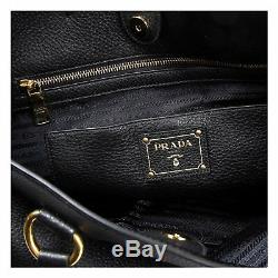 Prada 1BG865 Black Pebbled Leather Tote Shopper Handbag Vitello Phenix £1700