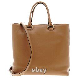 Prada Tote Large Shoulder Bag Brown Leather New