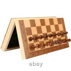 QUEENS GAMBIT Magnetic Folding Wood Large Chess Set Adult Kid Felted Game Board
