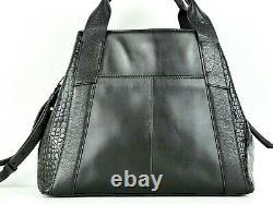 Radley Baylis Road Croc Large Multiway Cross Body Bag or Grab Bag Black Leather