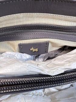 Radley Burnham Beeches Charcoal Grey Leather Flap Over Tote Shoulder Grab Bag