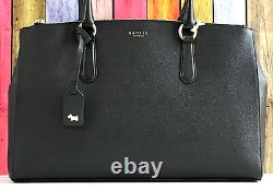Radley Hampstead Black Leather Large Shoulder Bag Work Bag 3 Compartments New