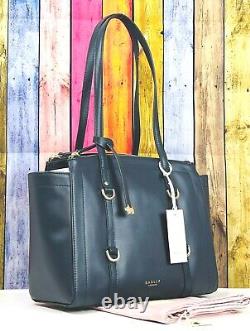 Radley Sedgewick Park Ink Navy Blue Leather Shoulder Bag Work Bag Large New
