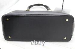 Ralph Lauren Bennington Double Zip Leather Large Satchel Black Handbag $278 NW