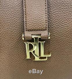 Ralph Lauren Large Satchel Purse/Crossbody, Brown Leather, New With Tags