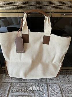 Ralph Lauren Polo Large Canvas and Leather Tote Bag NWT