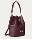 Ralph Lauren Polo Leather Drawstring Bucket Bag Andie Burdundy Wine Red Gift