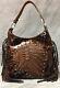 Raviani Indian Chief Distressed Brown Hobo Bag With Fringe & Silver Studs #1426