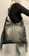 Raviani Western Indian Chief In Black Pebble Grain Leather Hobo Bag With Fringe
