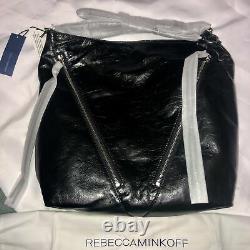 Rebecca Minkoff Moto Black Leather Hobo Bag HS16EDSH04