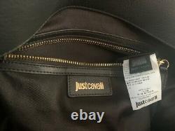 Roberto Cavalli Authentic Black Leather/Suede Handbag