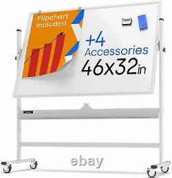 Rolling Magnetic Large Portable Whiteboard with Stand 1160x800mm