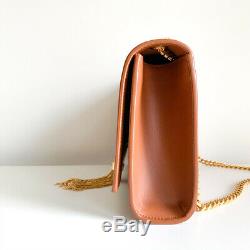 SAINT LAURENT monogramme kate large leather shoulder bag tan brown gold YSL