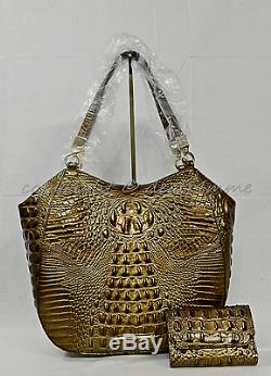 SET of Brahmin Marianna Leather Tote/Shoulder Bag + Wallet in Oak Melbourne