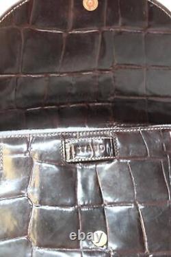 STAUD Ladies Brown Amal Large Mock Croc Print Leather Shoulder Bag NEW RRP325