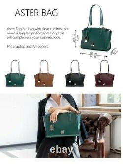 STUNNING LUXURY LEATHER Handbag / Tote Deep Green Kickstarter NWT
