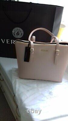 STUNNING VERSACE BLUSH PINK Large Leather ZIP TOPPED Hand Bag RRP £795 BNWT