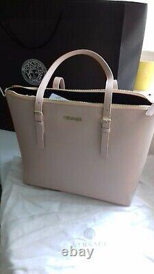 STUNNING VERSACE BLUSH PINK Large Leather ZIP TOPPED Hand Bag RRP £795 BNWT