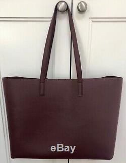 Saint Laurent Large Wine Leather Shopper Tote New With Tags
