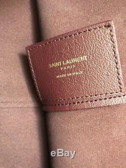 Saint Laurent Large Wine Leather Shopper Tote New With Tags
