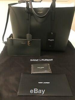 Saint Laurent YSL East West Shopping Large Leather Shoulder Bag Tote Green NWT