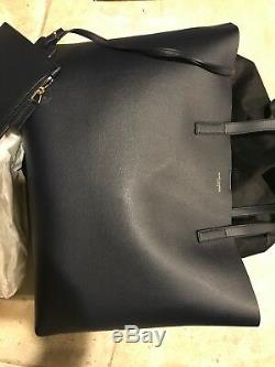 Saint Laurent Ysl New East West Large Shopping Leather Tote Navy Blue Bnwot $890