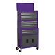 Sealey Ap2200bbcpstack Top Chest Box Rolling Wheels Tool Cabinet 9 Drawer Purple