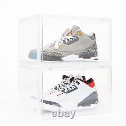 Shoe Display Case Clear Side View Shoe Box x6 Pack Large Size Up to UK13
