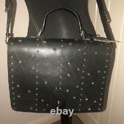 Somerset by Alice Temperley Berkley Black Leather Star Studded Satchel Bag bnwt