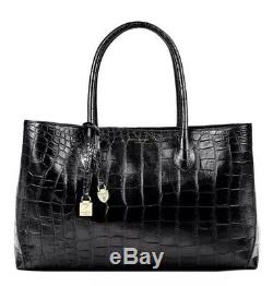 Stunning Aspinal Of London Black Soft Croc Leather Tote London Bag Rrp £650