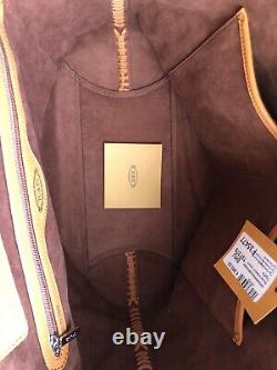 TOD'S Large Pebble Leather'Gipsy' Shopping Tote Handbag in Burnt Orange