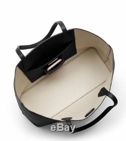 TORY BURCH Brody Tote Handbag Shoulder Bag Pebbled Leather BLACK (49122)