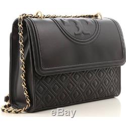 TORY BURCH Large Fleming Convertible Shoulder Bag NWT Black 31381 Authentic sale
