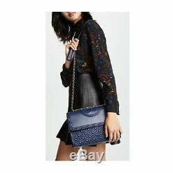 TORY BURCH Large Fleming Convertible Shoulder Bag NWT navy blue sales Authentic