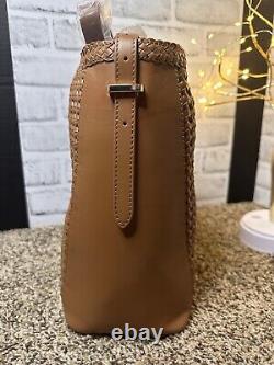 Talbots Woven Leather Hobo Bag Brown Nwt