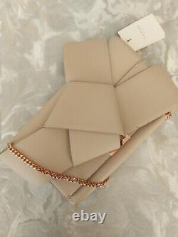 Ted Baker Asterr Leather Giant Knot Bow Evening Clutch Bag Brand New Taupe