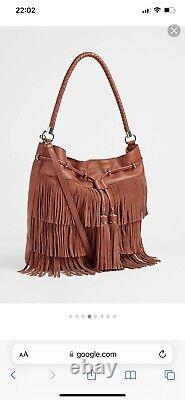 Ted Baker PINOTTA Braided Handled Fringed Large Bucket Bag Brown Tan BNWT Cover